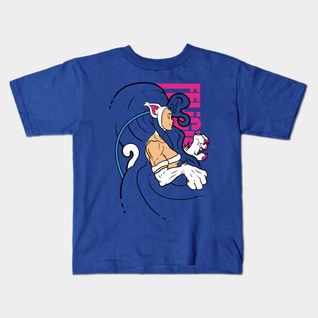 Flat Color - Felicia Profile from Capcom Darkstalker Kids T-Shirt by Beitaier Art Shop